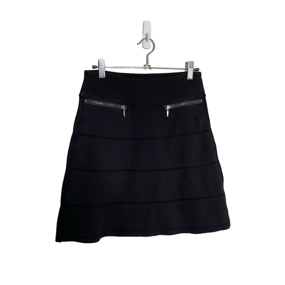 Athleta Black Tiered Double Zipper Strata A Line Skirt XXS - Picture 1 of 6